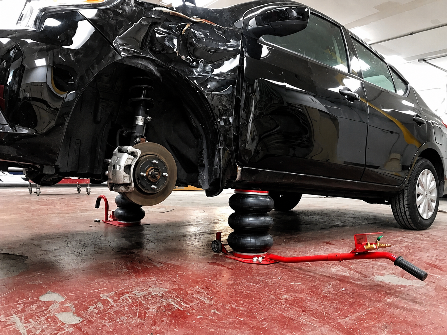 6600LB Pneumatic Triple Bag Air Jack Quick Lift Heavy Duty Auto Tire Jack