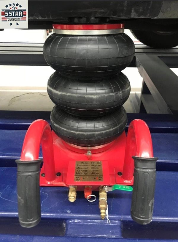 TRIPLE BAG AIR GO JACK 3 TON AUTO BODY FRAME MACHINE RACK PINCH WELD Puerto Rico