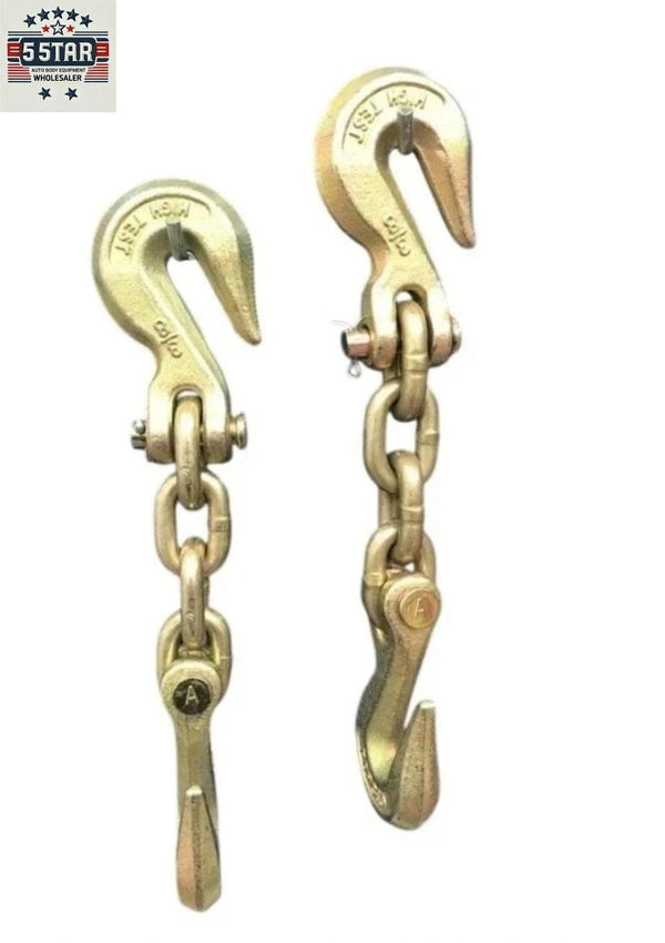 2 X Double Hook grab hook assembly Auto Body Frame Repair Mo clamp style 4145