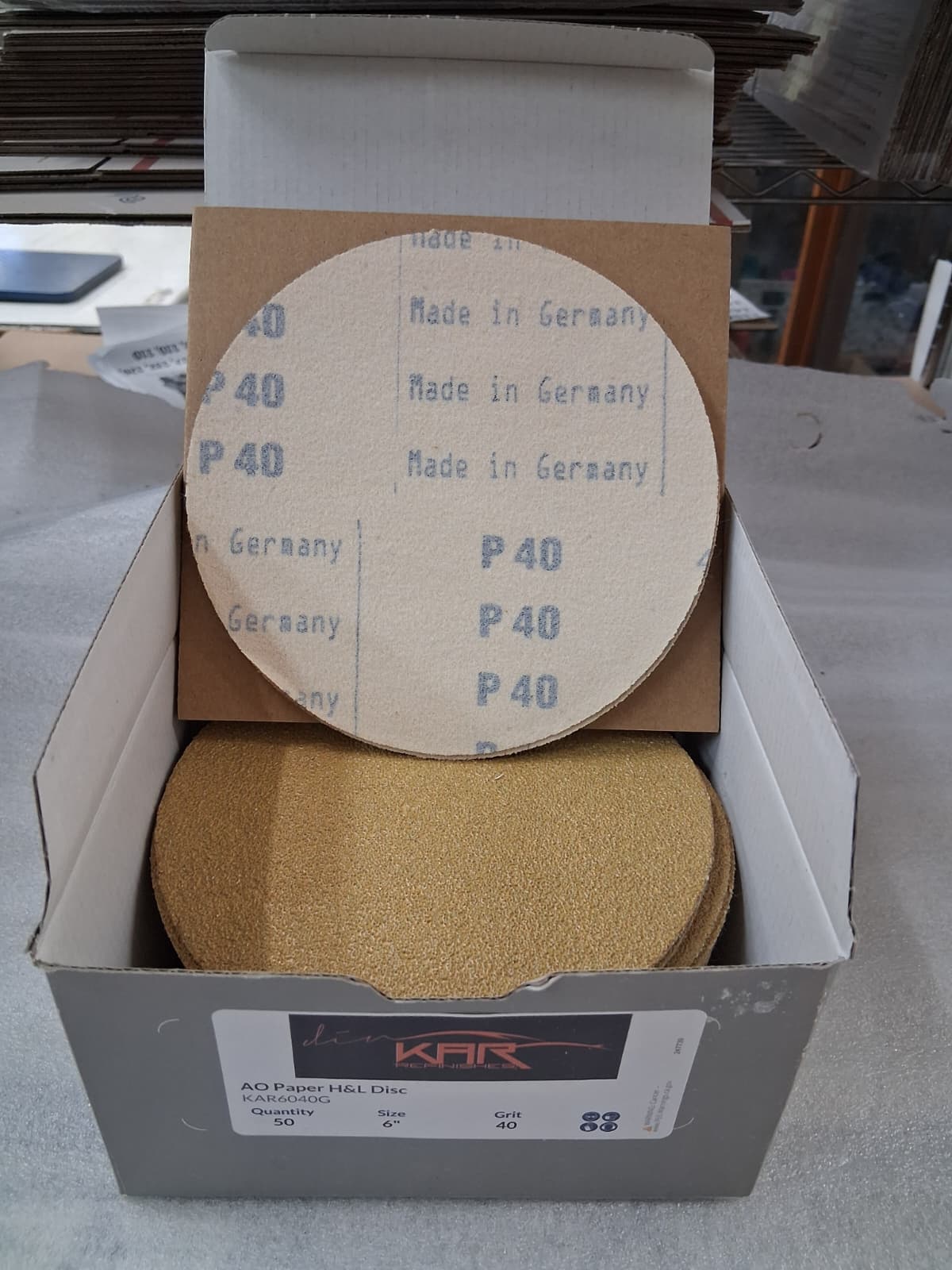 KAR6040 Heavy-Duty PSA Abrasive Disc 40 GRIT, 6 Inch DIA 50 PCS Auto Body
