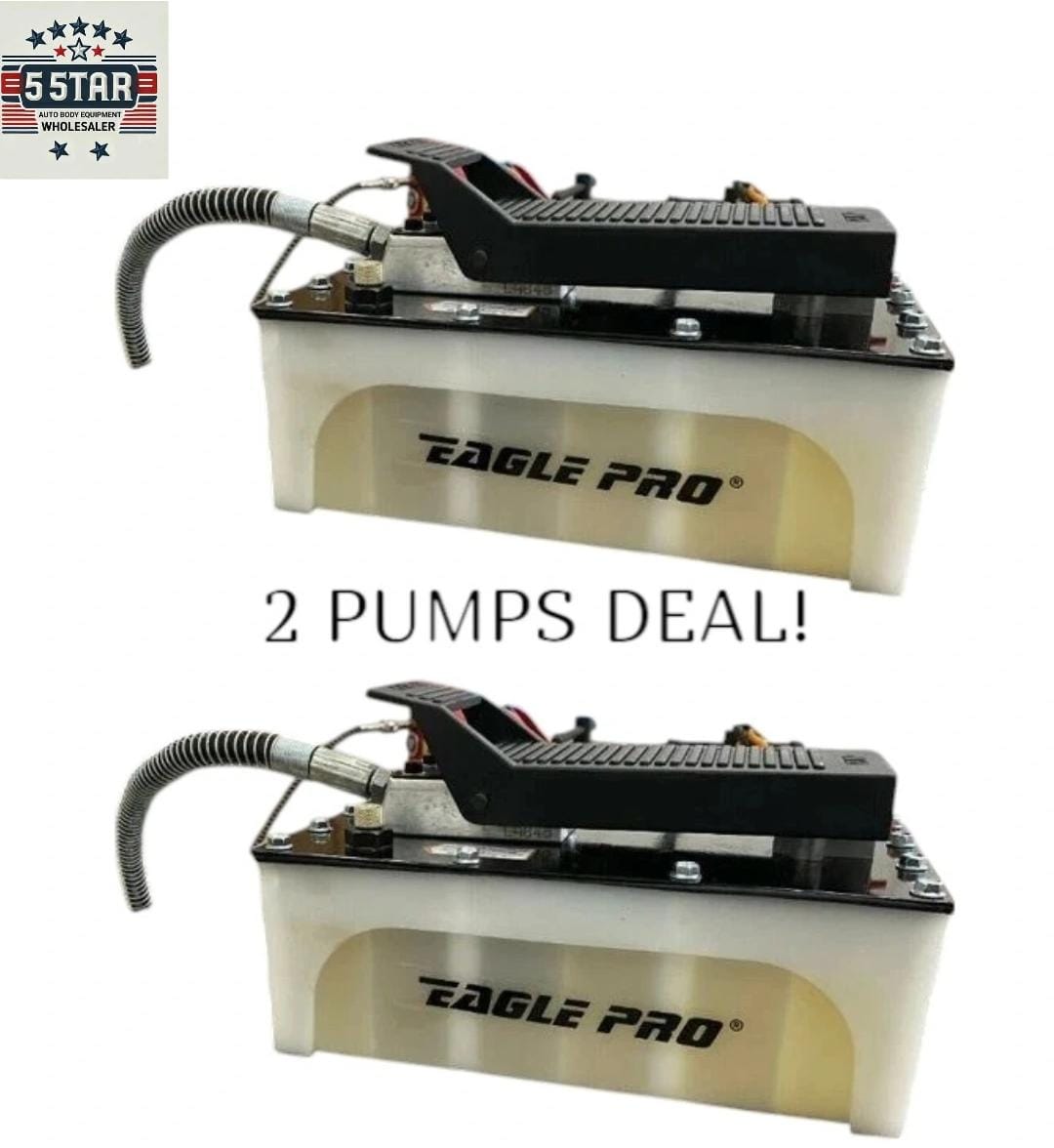 2 X Eagle Pro Air Hydraulic Foot Pumps 10,000 PSI Foot Pedal Frame Machine Press