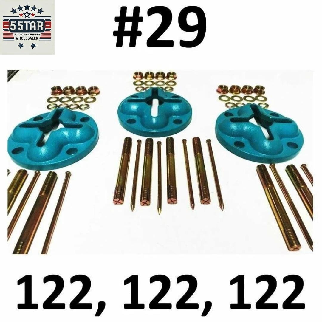 SET#29 - 3 ANCHOR POTS COMBO DEAL AUTO BODY 4 CHAIN SLOTS IN GROUND BOLTS