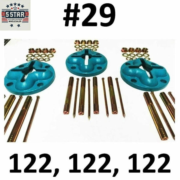 SET#29 - 3 ANCHOR POTS COMBO DEAL AUTO BODY 4 CHAIN SLOTS IN GROUND BOLTS