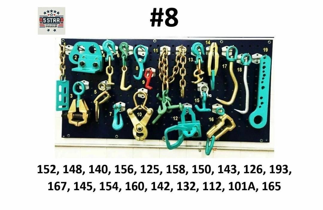 SET#8 -19 PIECE AUTO BODY FRAME MACHINE HEAVY DUTY PULLING CLAMPS TOOLS CHAINS