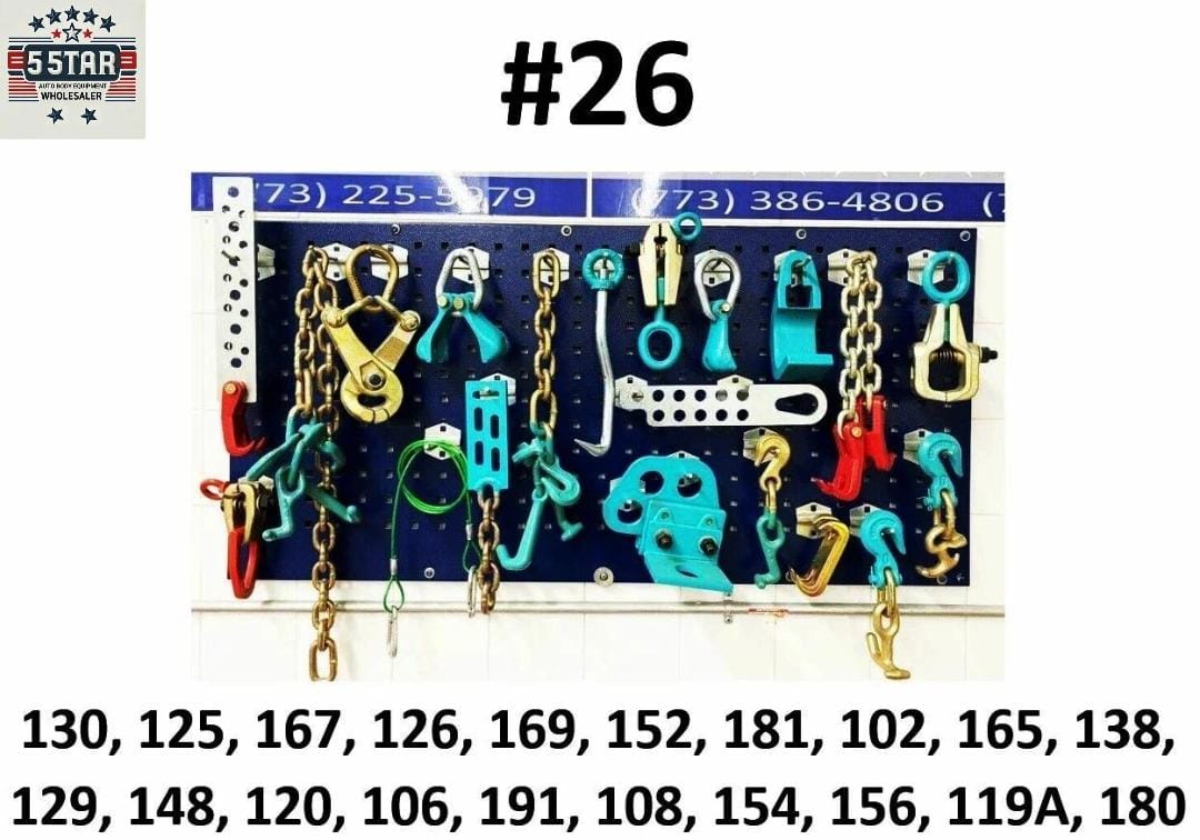 SET#26 - 20 PIECE AUTO BODY FRAME MACHINE HEAVY DUTY 20 PIECE TOOL AND CLAMP
