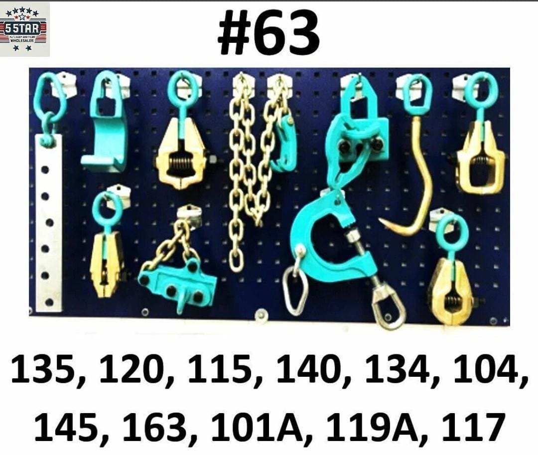 SET#63 AUTO BODY FRAME MACHINE HEAVY DUTY 11 PIECE PULLING TOOLS AND CLAMPS