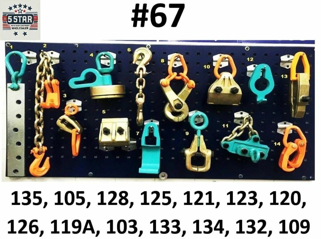 SET#67 -14 PIECE HEAVY DUTY AUTO BODY FRAME MACHINE TOOLS & CLAMPS SET