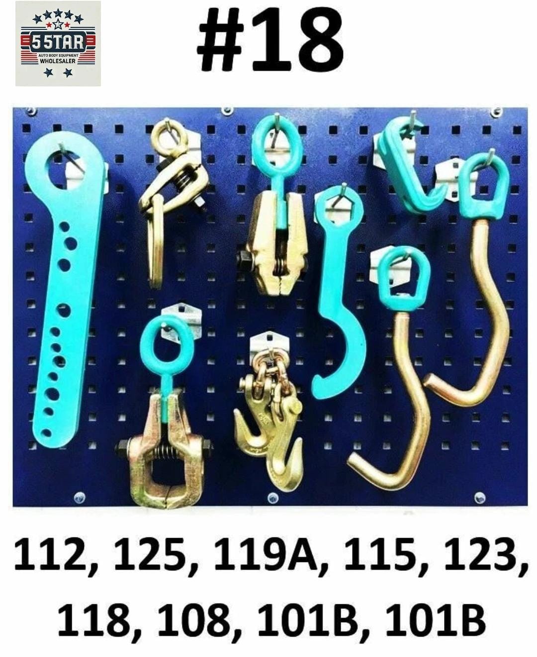 SET#18 AUTO BODY FRAME MACHINE 9 PIECE TOOL AND CLAMP SET SPECIAL PRICING!
