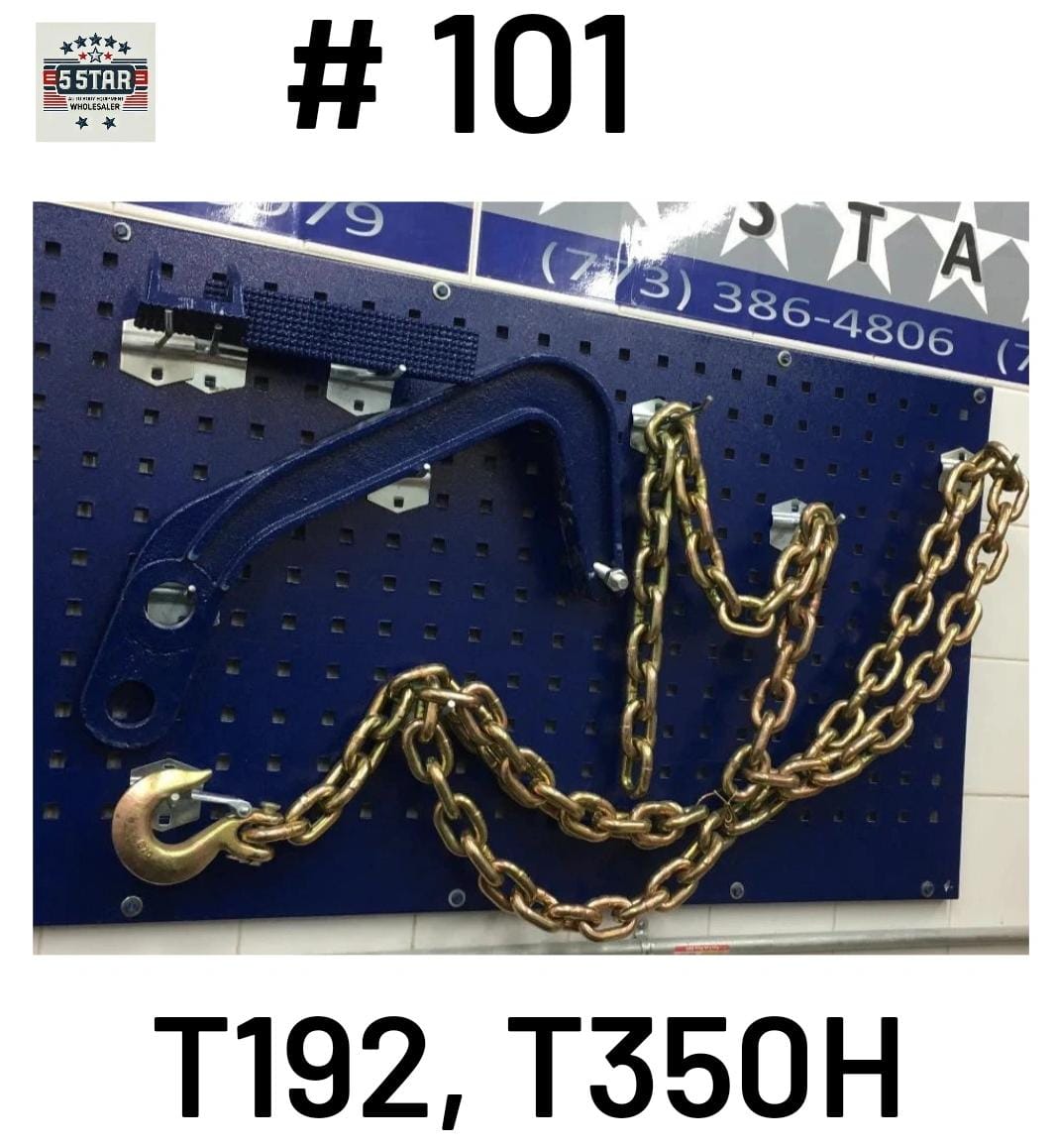 SET#101 Mo Clamp Style JUMBO DEEP HOOK 2 PADS+11 FEET CHAIN FOR AUTO BODY FRAME MACHINE