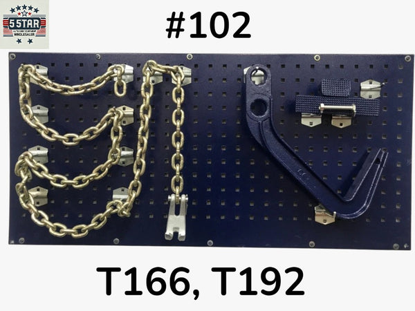 Set# 102 FRAME MACHINE JUMBO DEEP HOOK 2 PADS + CLAW CHAIN 8.5FT Mo-Clamp Style 6410 4110