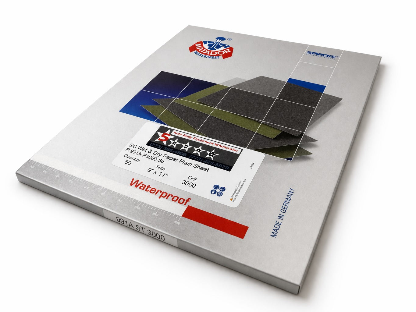 9x11 P3000 Wet Dry Sandpaper Sheets Automotive Paint Sanding 3000 Grit 50pc