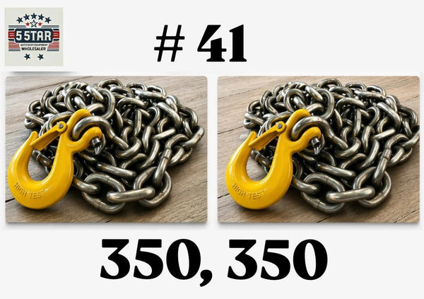 SET#41 - 2 X 11 FEET PULLING CHAINS WITH SLIP HOOK HOOK HEAVY DUTY
