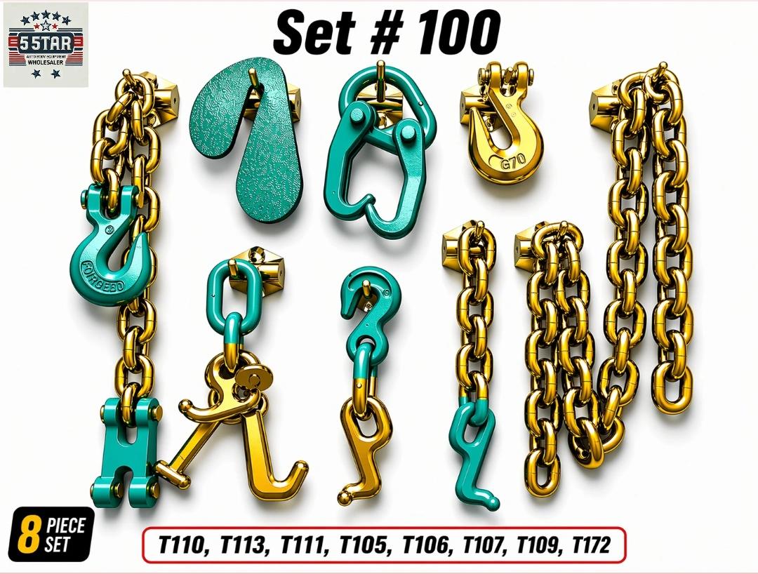 Set#100 RTJ HOOK GRAB CHAIN T Hook G7 CLAW CHAIN Chief style 606548 PLATE Frame machine