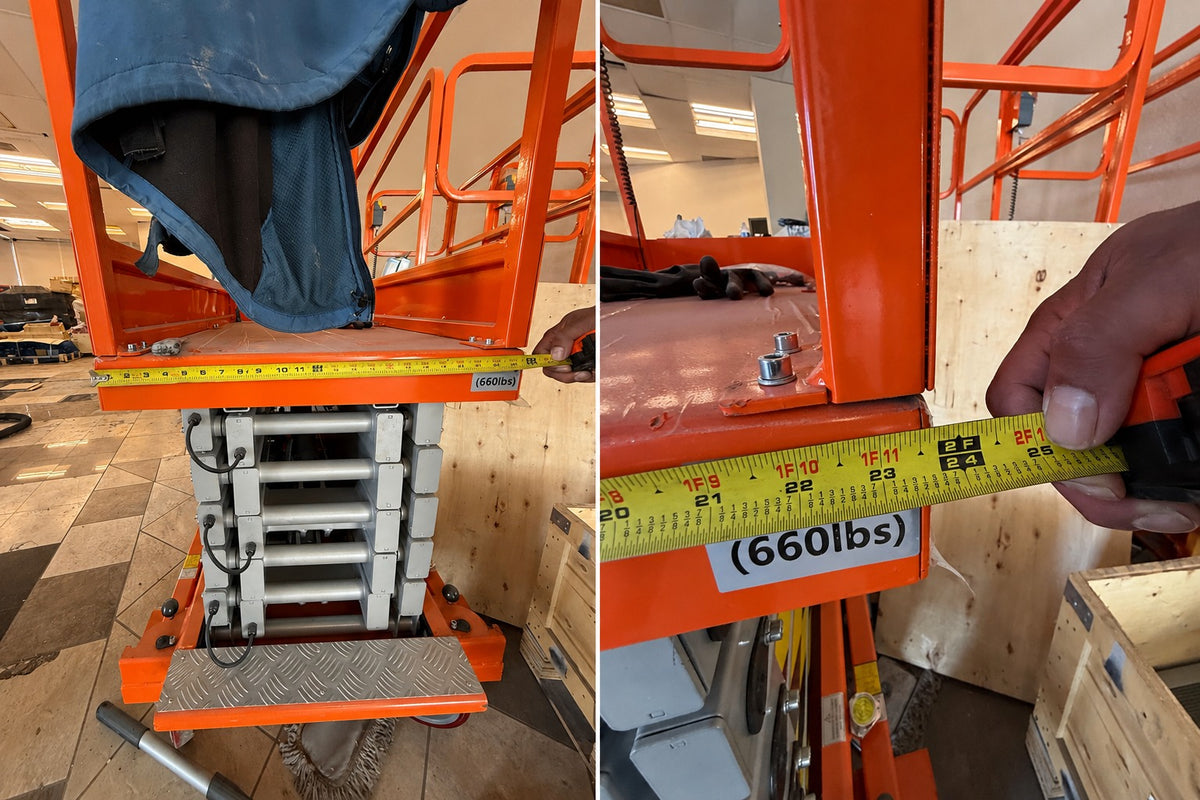 Free Shipping New 5 Star 22 Feet Max Lift Electric Scissor Lift Man Lift.