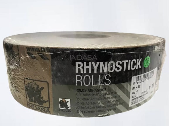 Rhynostick White Line P 36 Grit Sandpaper Roll Self Adhesive 2.75" X 27 1/4 Yard