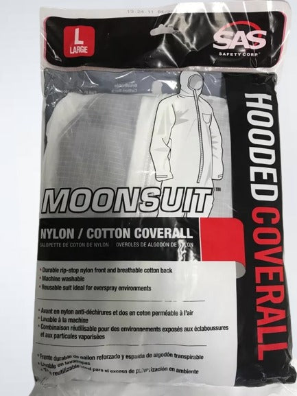 SAS Safety 6938 Paint Suit Large Moonsuit Nylon/cotton Hooded Coverall