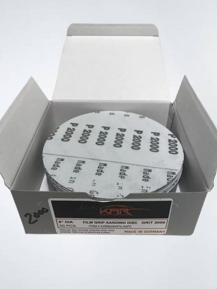 SANDING DISC, 6", 2000 grit, Hook and Loop Disc (50 Pieces) Auto Body