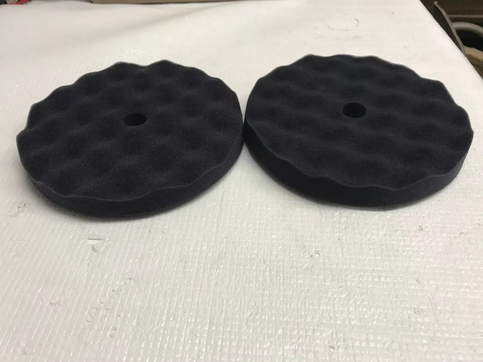 KAR725-2 8" FINISHING BLACK WAFFLE FOAM BUFFING REFINISHING POLISH 2 PCS