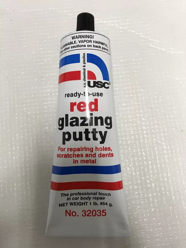 2 Tubes Red Glazing Putty U.S.Chemical & Plastics 32035 USC Auto Body fillers