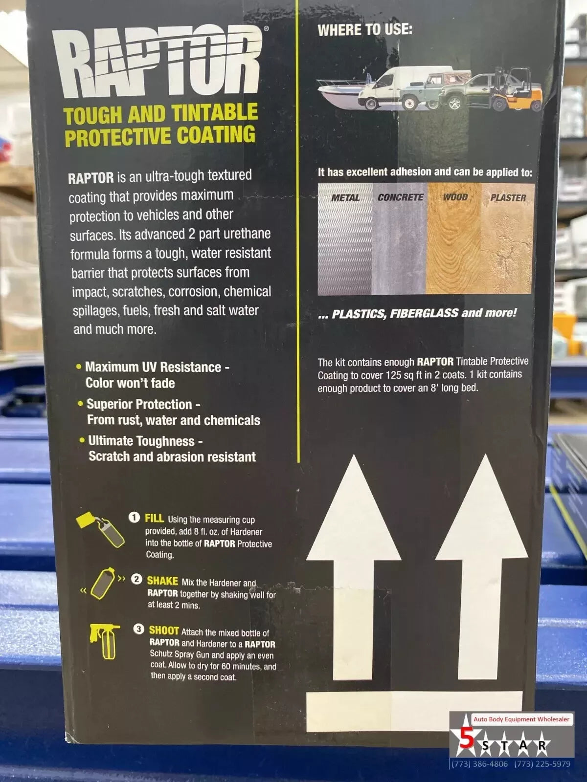 TINTABLE U-POL 821G Raptor Truck Bed Spray-On Liner Kit 821 with Gun