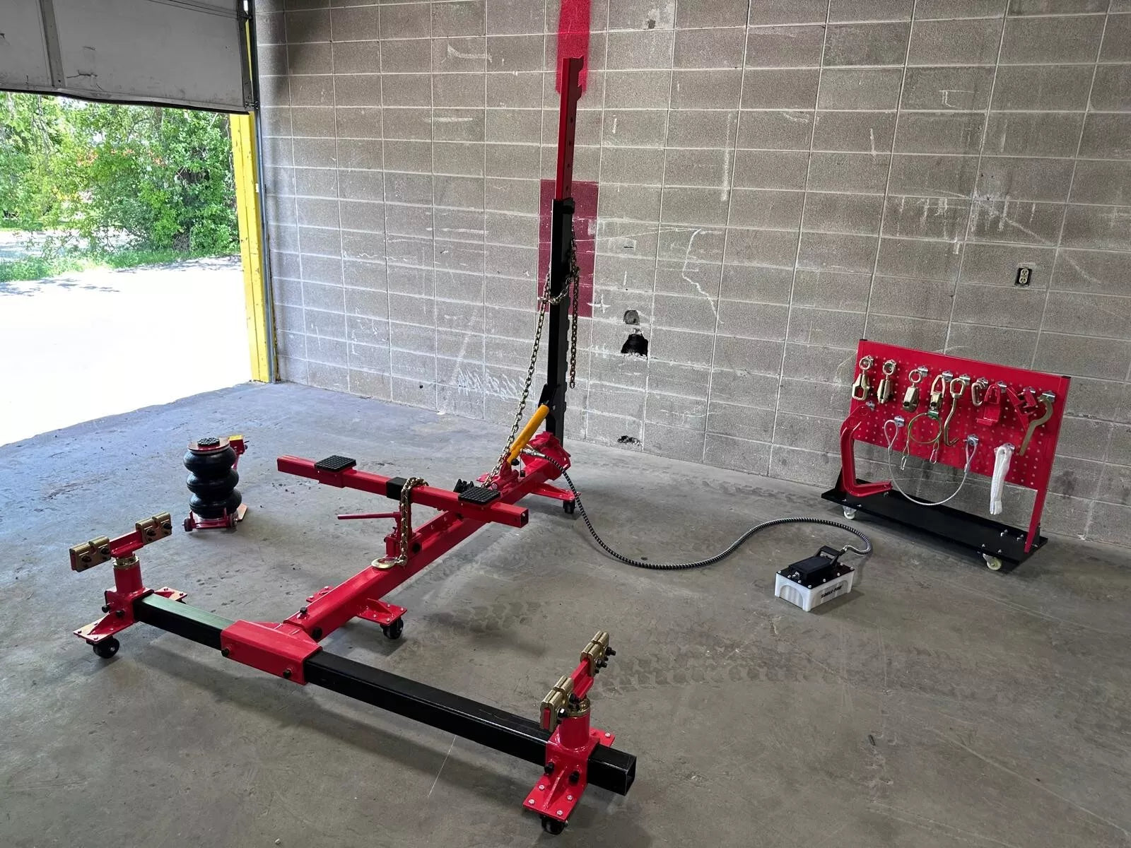 Local Pick Up Only Frame Straightener free clamps + 3 Ton Air Jack