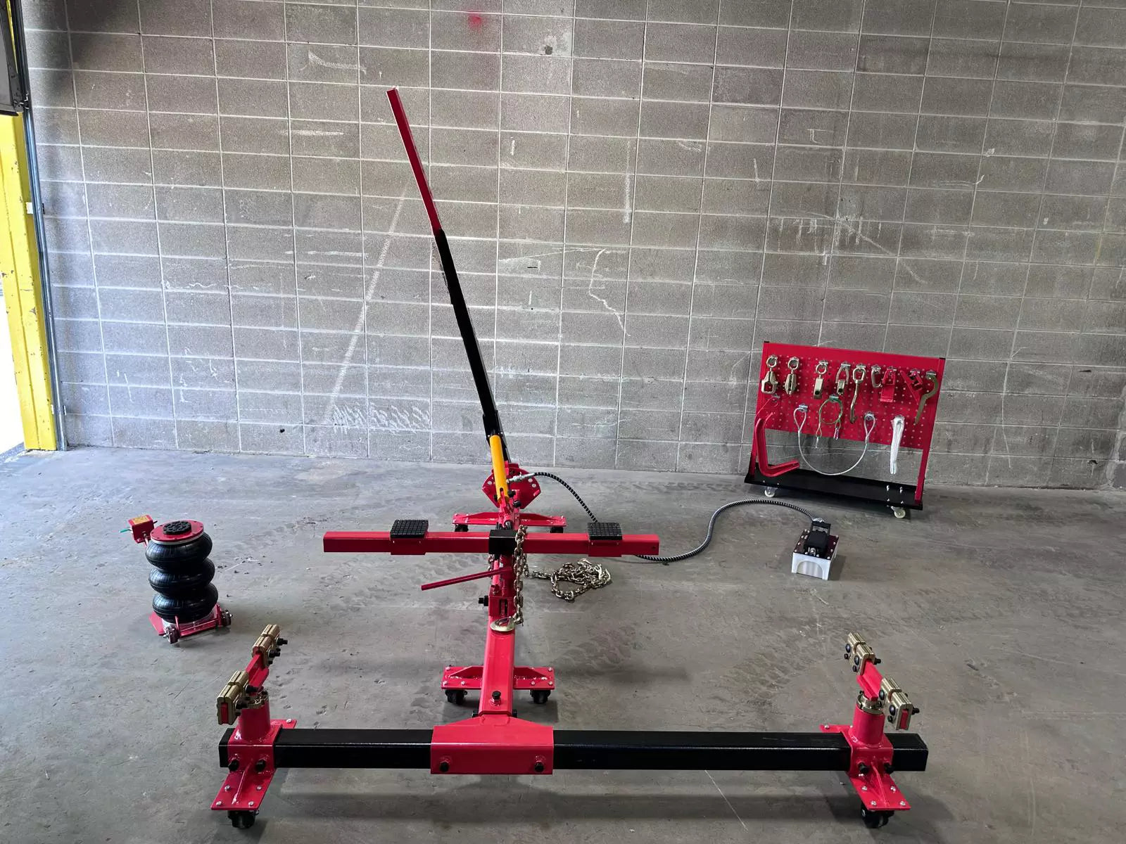 Local Pick Up Only Frame Straightener free clamps + 3 Ton Air Jack