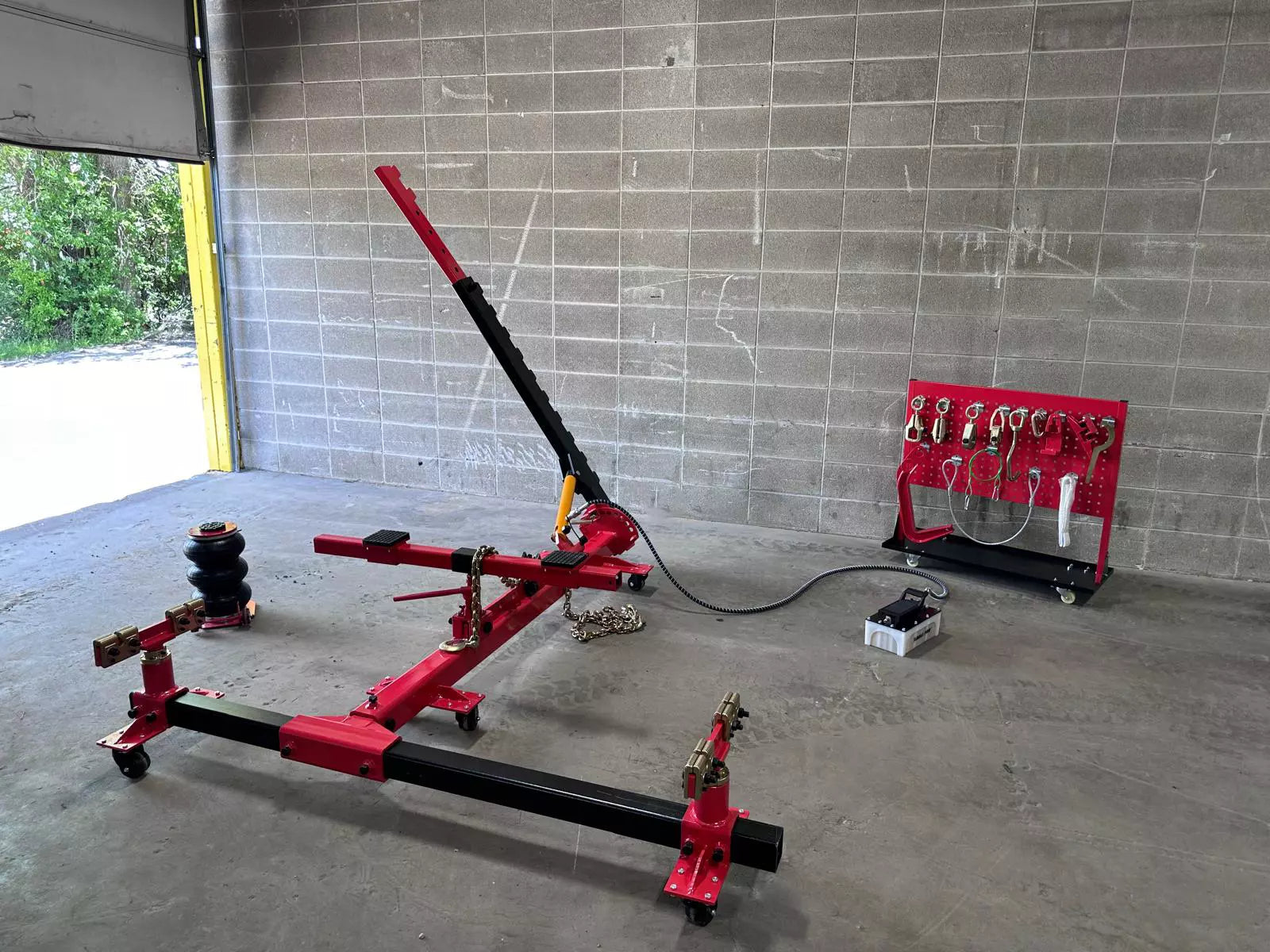 Local Pick Up Only Frame Straightener free clamps + 3 Ton Air Jack