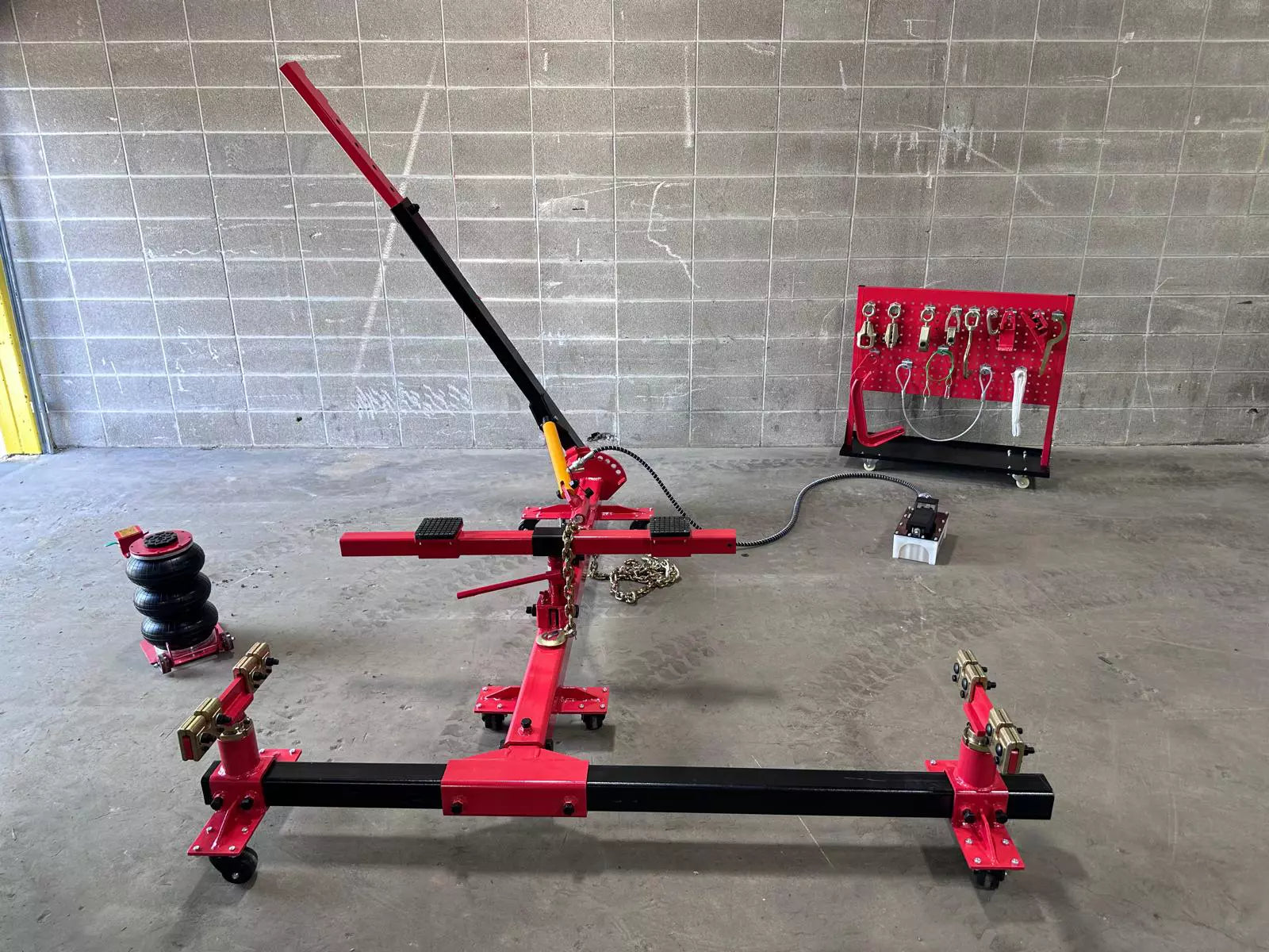 Local Pick Up Only Frame Straightener free clamps + 3 Ton Air Jack