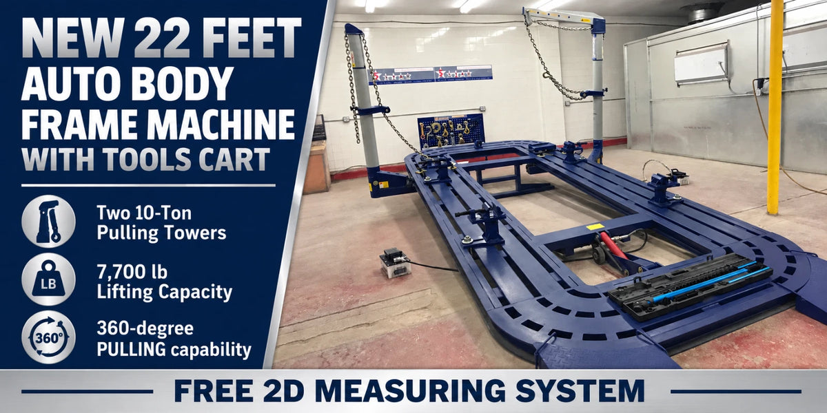 FREE SHIPPING NEW 22 FEET AUTO BODY FRAME MACHINE WITH TOOLS CART COMPLETE PCKG