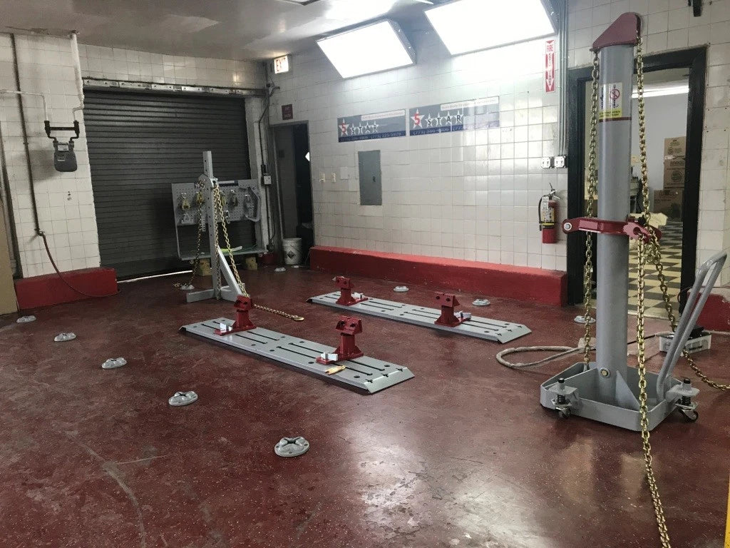 Auto Body Frame Machine Floor Rack System 10 TON Puller FREE JACK + 22 anch pots.