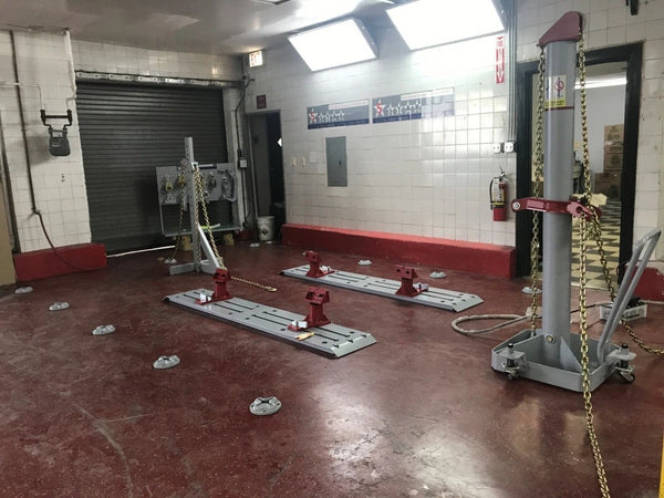 Auto Body Frame Machine Floor Rack System 10 TON Puller FREE JACK + 22 anch pots.
