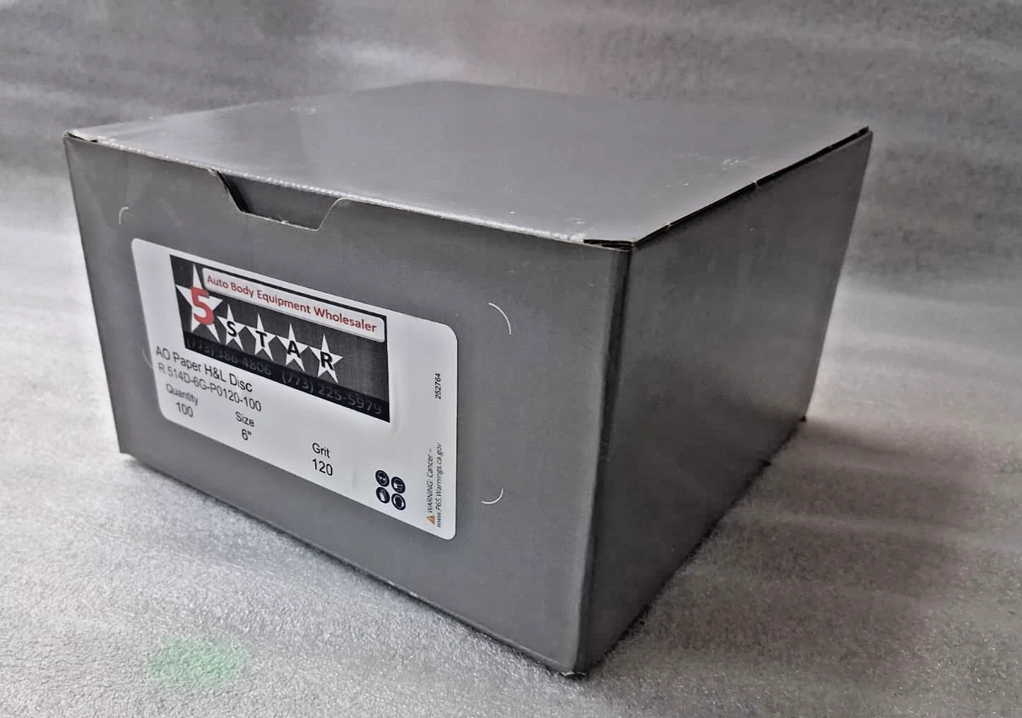 SANDING DISC, 6", 120 grit, Hook and Loop Disc (100 Pieces) Auto Body