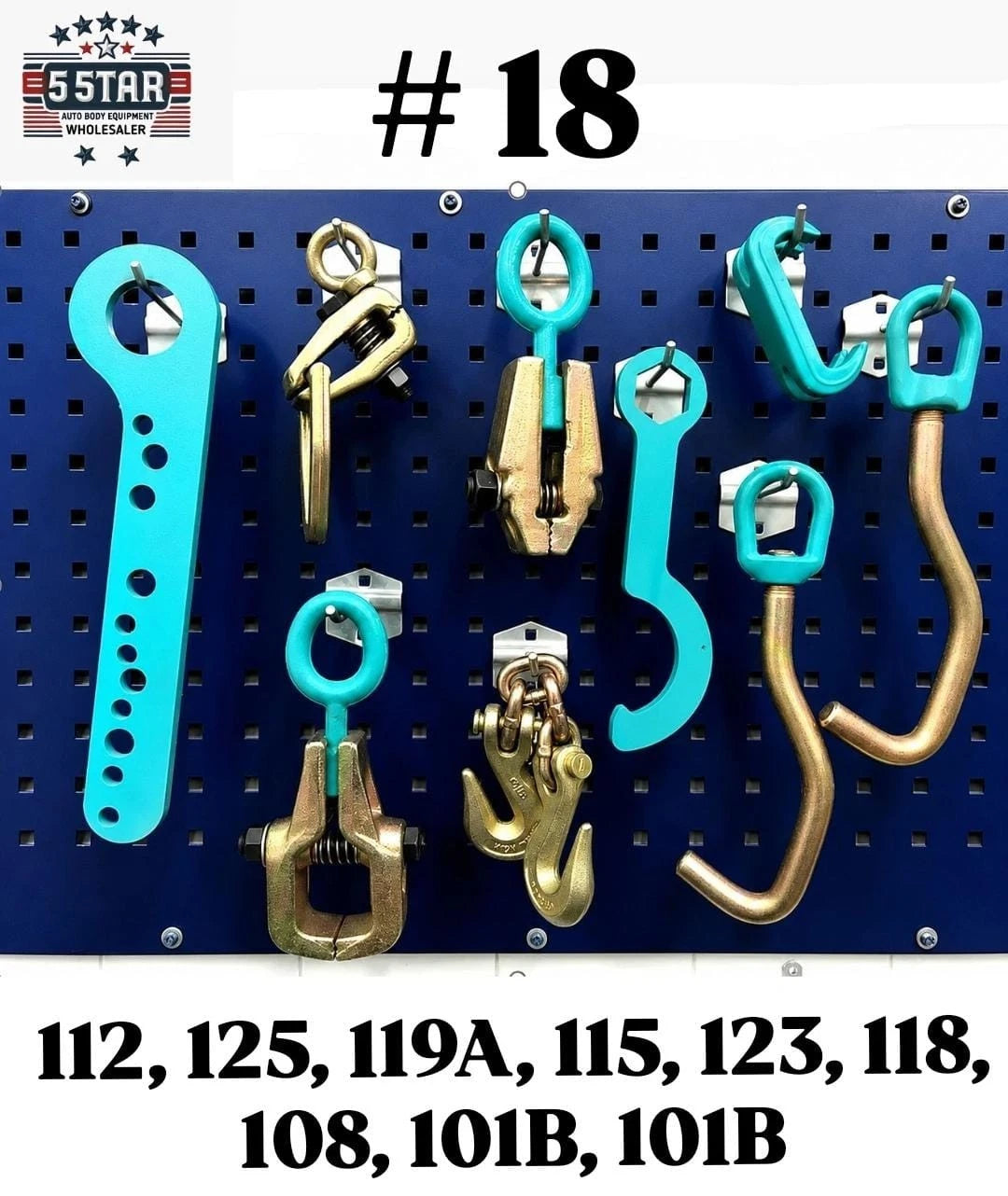 SET#18 AUTO BODY FRAME MACHINE 9 PIECE TOOL AND CLAMP SET SPECIAL PRICING!.