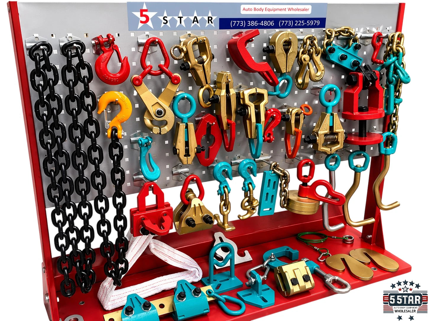 SET#1 39 PIECE HEAVY DUTY AUTOBODY FRAMEMACHINE PULLING TOOLS & CLAMPS MEGA PACK