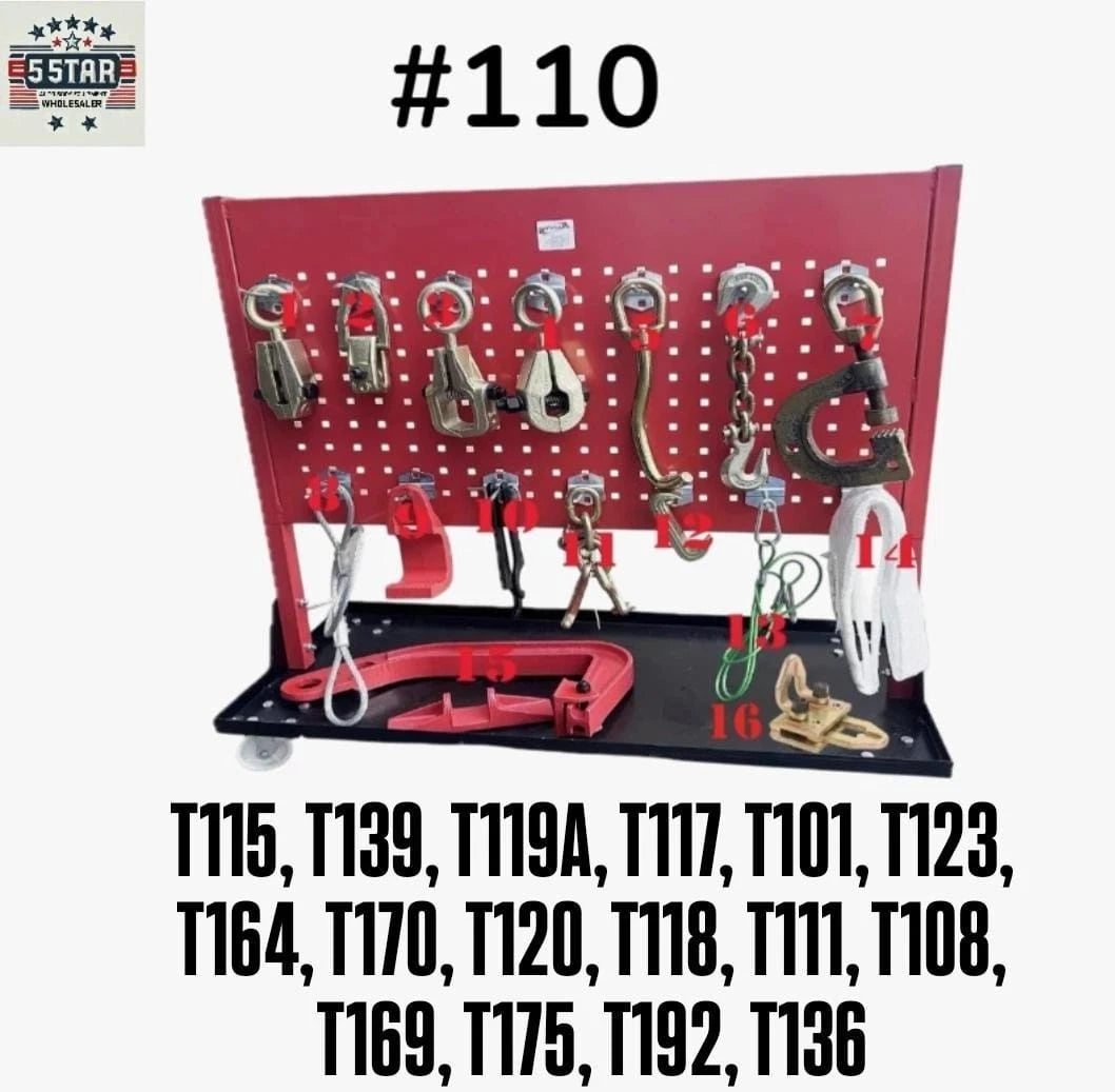 Set# 110 16pcs Deluxe Auto Body Frame Repair Pulling Clamp & Chassis Dent Puller Hook Set