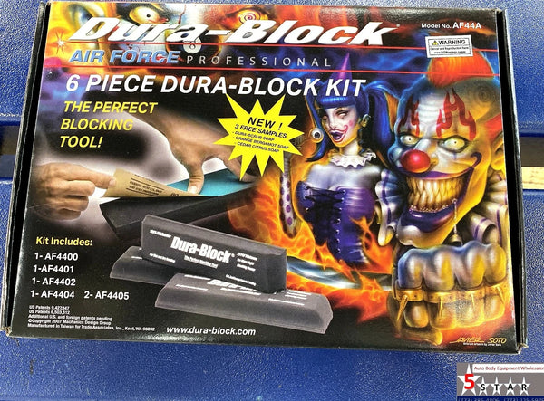 Dura-Block AF44A 6pc Auto Body Sanding Block Kit EVA Rubber Paint Prep Tool