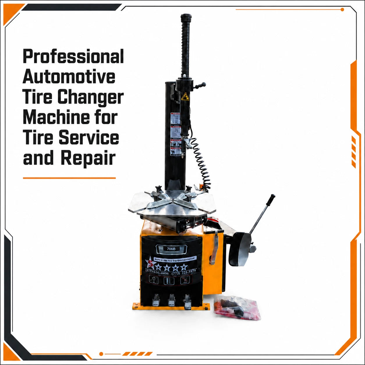2.5 HP 5 Star 706B Commercial Automotive Tire Changer Machine Rim Clamp Equipment