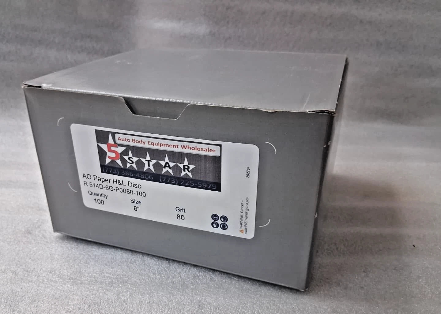 5 STAR AO Film H&L Disc 6" 80 Grit Sanding Discs 100 Pieces Auto Body