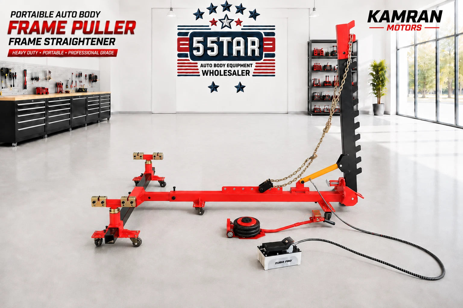 Local Pick Up Only Frame Straightener free clamps + 3 Ton Air Jack