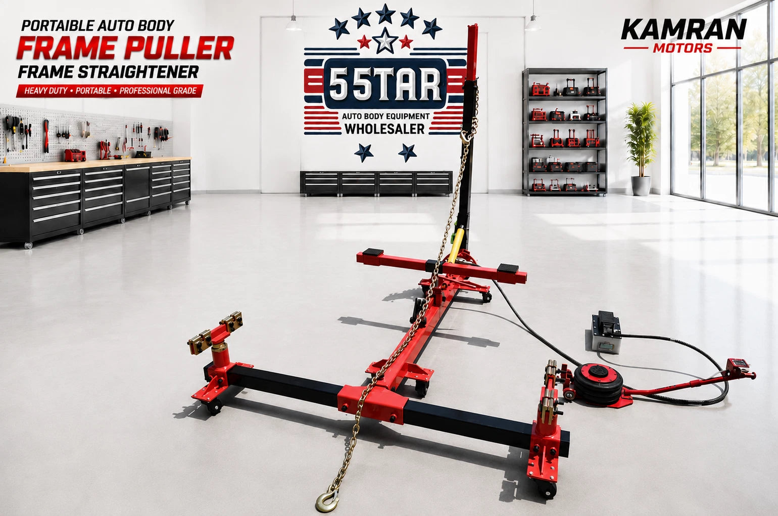 Local Pick Up Only Frame Straightener free clamps + 3 Ton Air Jack
