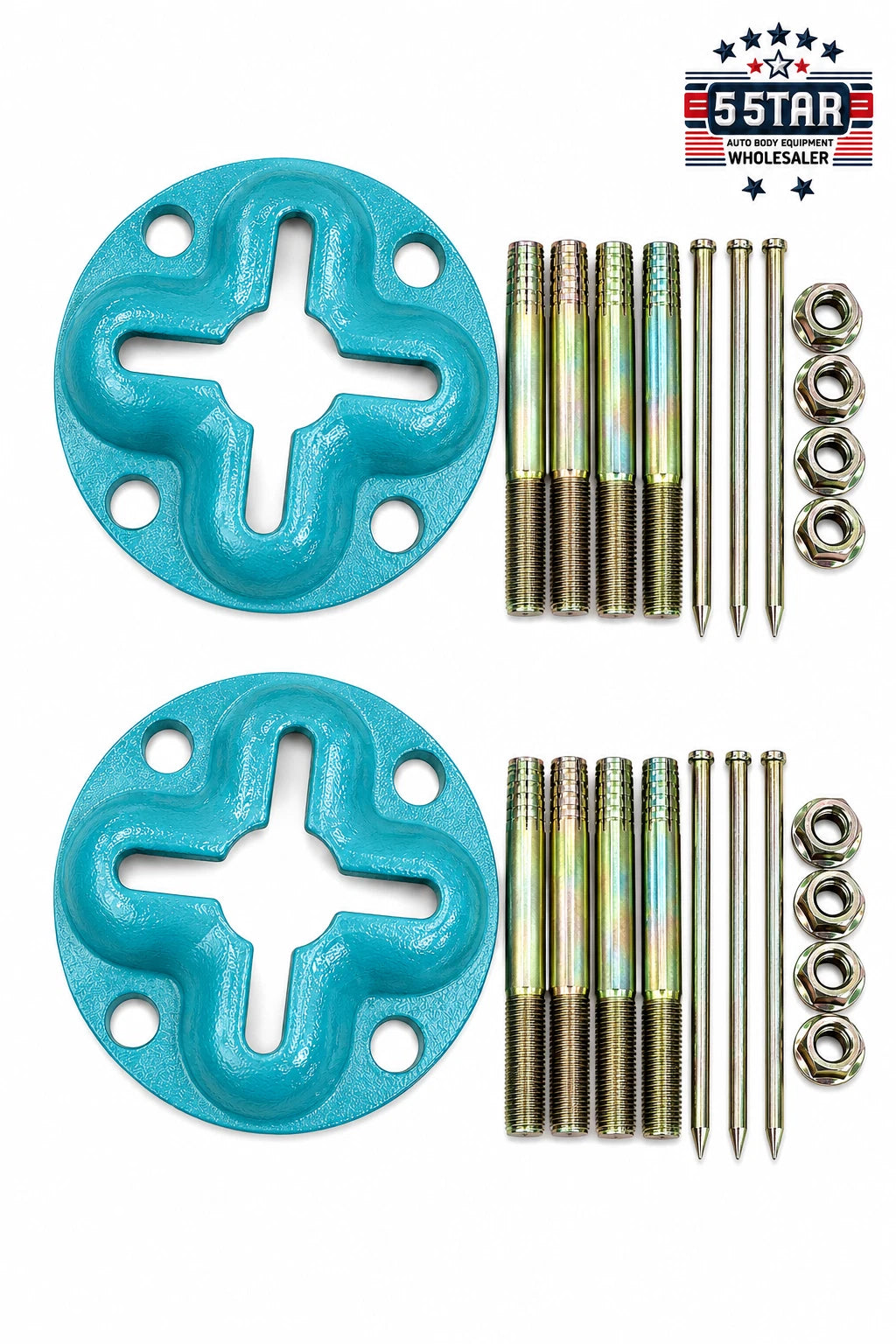 AUTO BODY FLOOR SYSTEM 2 ANCHOR POTS COMBO WITH 4 SLOTS BOLTS