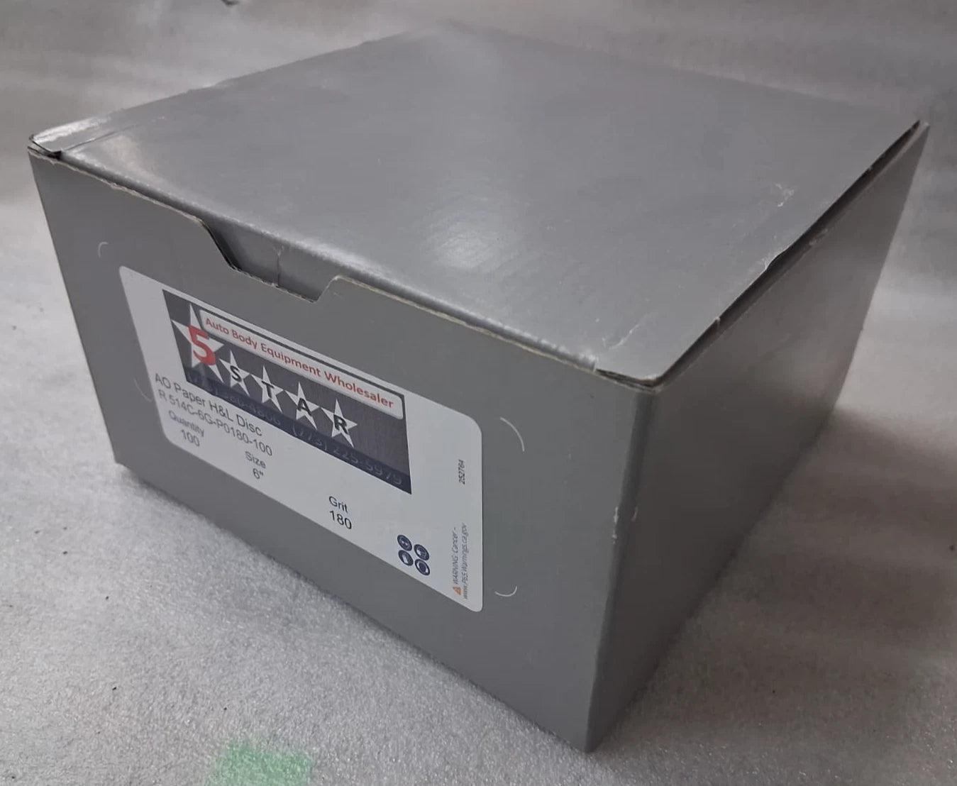 5 STAR AO Film H&L Disc 6" 180 Grit Sanding Discs (100 Pieces) Auto Body