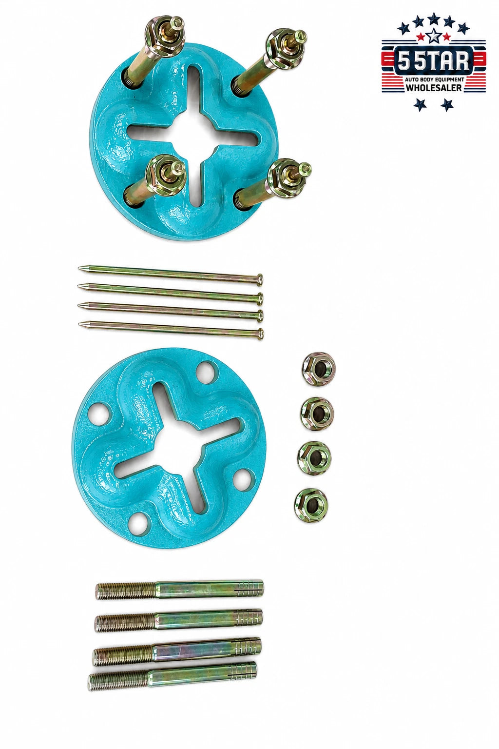AUTO BODY FLOOR SYSTEM 2 ANCHOR POTS COMBO WITH 4 SLOTS BOLTS