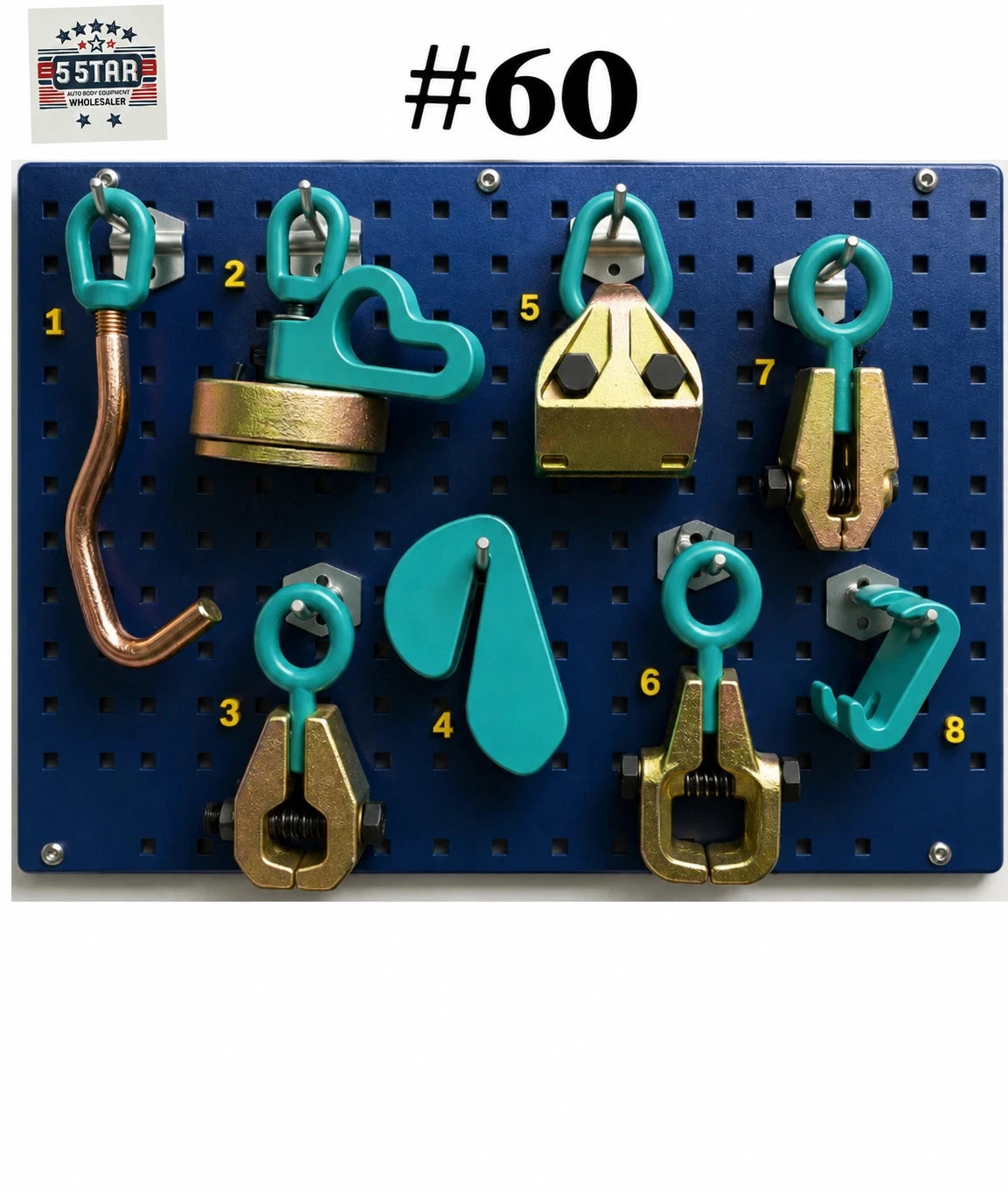SET#60 AUTO BODY FRAME MACHINE HEAVY DUTY 8 PIECE TOOL AND CLAMP