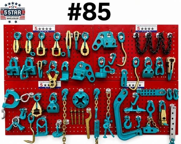 SET#85 HEAVY DUTY AUTO BODY FRAME MACHINE 50 PIECES PULLING TOOLS AND CLAMPS