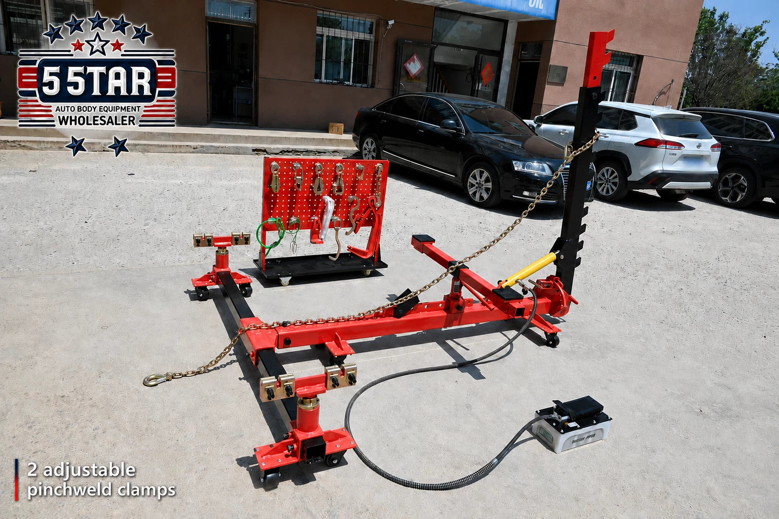Local Pick Up Only Frame Straightener free clamps + 3 Ton Air Jack