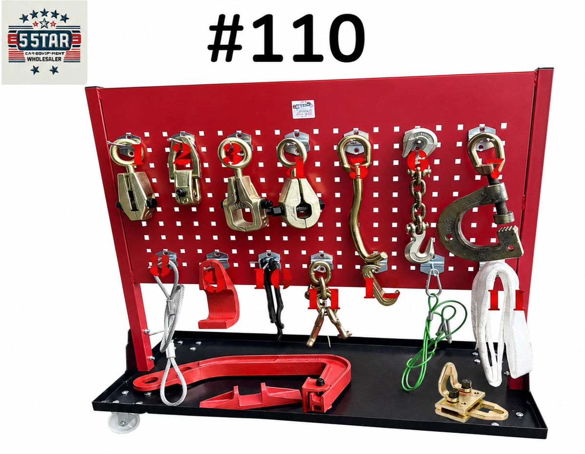 Set#110 16pcs Deluxe Auto Body Frame Repair Pulling Clamp & Chassis Dent Puller Hook Set