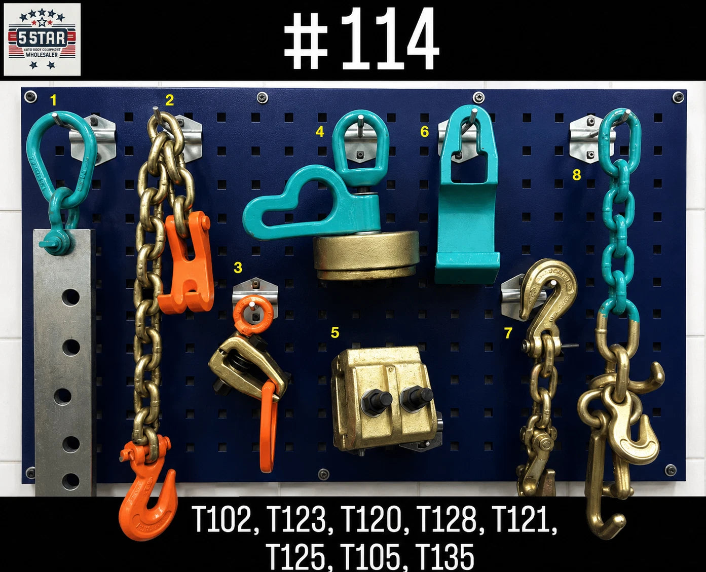 Set# 114 AUTO BODY FRAME MACHINE 8 PIECE TOOL AND CLAMP SET – MEGA DEAL SPECIAL PRICING!