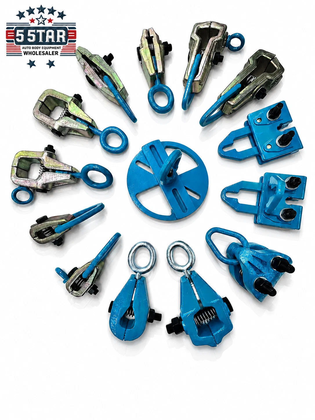Set #117 14-Piece Auto Body Frame Machine Pulling Clamp Chain Hook Tool Kit