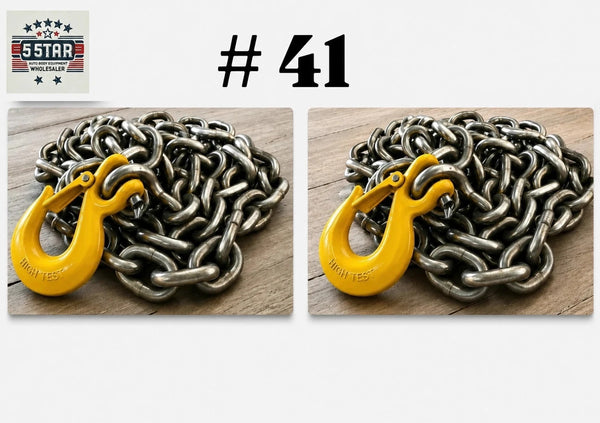 SET#41 - 2 X 11 FEET PULLING CHAINS WITH SLIP HOOK HOOK HEAVY DUTY